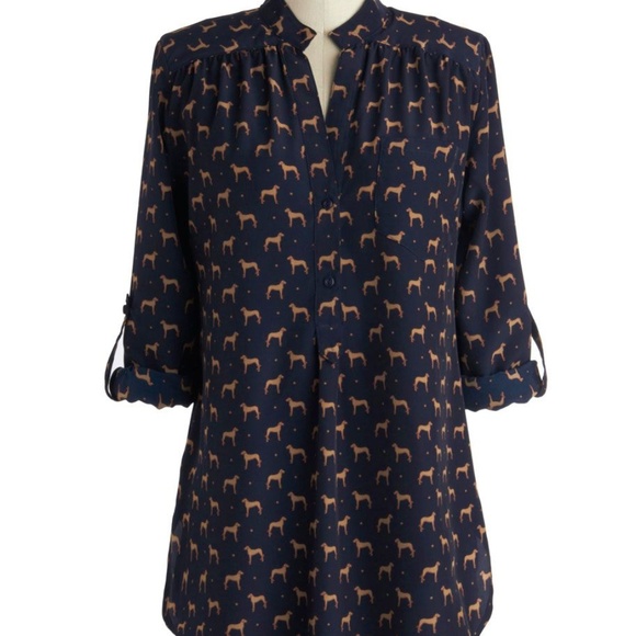 Modcloth Falling in Puppy Love Tunic - Picture 1 of 6